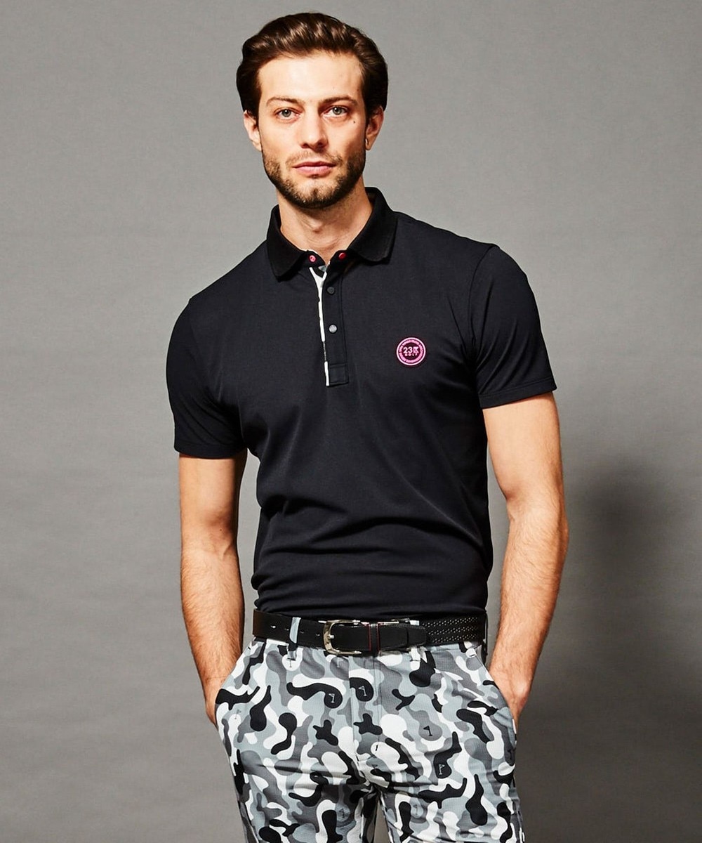 【オンワード】 23区GOLF>トップス 【MEN】【吸汗速乾/UV】マンギラオコラボ ストレッチメッシュ鹿子 シャツ カーキ M メンズ 【送料無料】