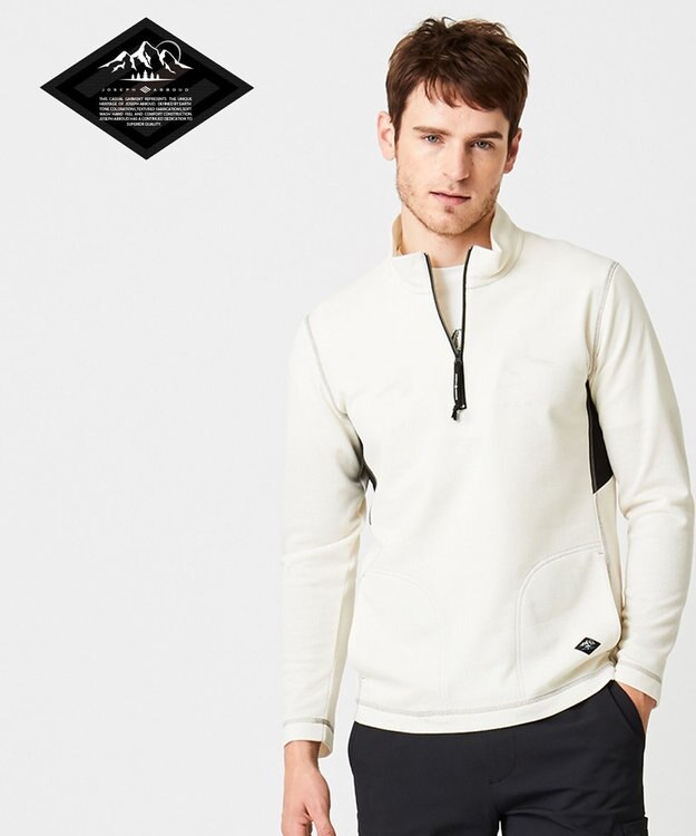 JOSEPH ABBOUD MOUNTAIN メッシュインレイ プルオーバー ホワイト系