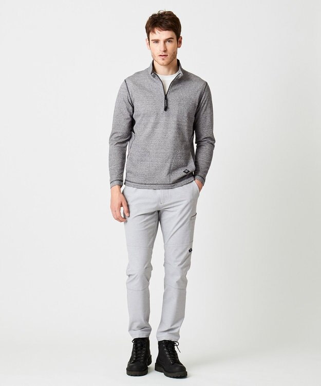 JOSEPH ABBOUD MOUNTAIN メッシュインレイ プルオーバー ライトグレー系