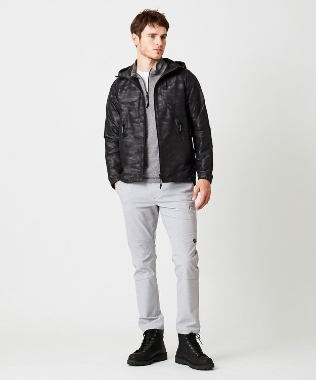 JOSEPH ABBOUD MOUNTAIN メッシュインレイ プルオーバー ライトグレー系