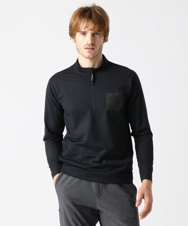 JOSEPH ABBOUD MOUNTAIN ドライミックスメリノ天竺 カットソー ブラック系