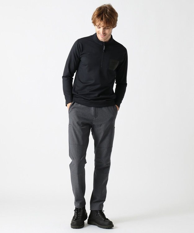 JOSEPH ABBOUD MOUNTAIN ドライミックスメリノ天竺 カットソー ブラック系