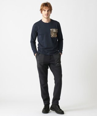 JOSEPH ABBOUD MOUNTAIN JOE COTTON天竺 カットソー ネイビー系