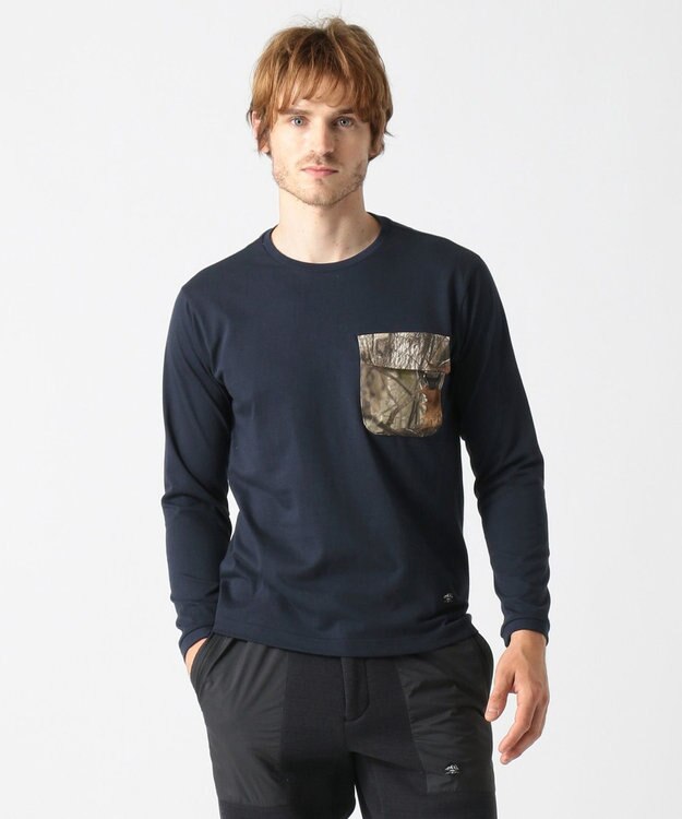 JOSEPH ABBOUD MOUNTAIN JOE COTTON天竺 カットソー ネイビー系