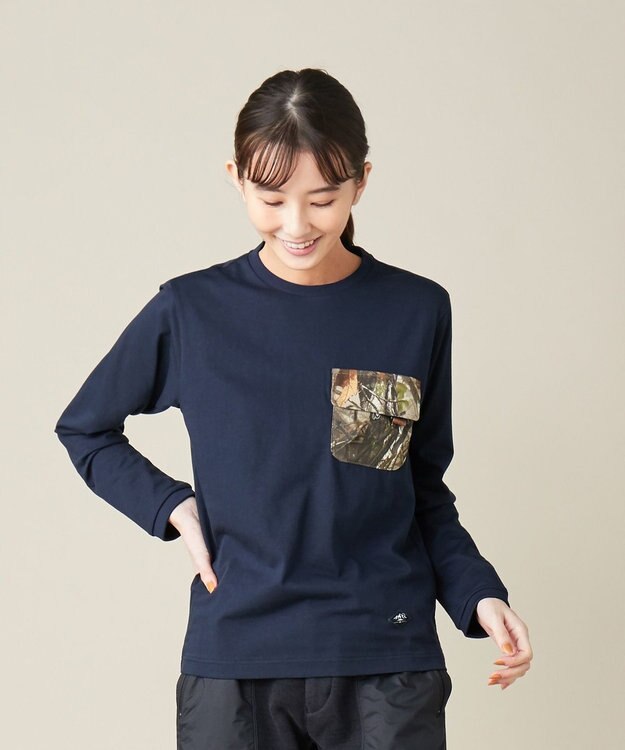 JOSEPH ABBOUD MOUNTAIN JOE COTTON天竺 カットソー ネイビー系