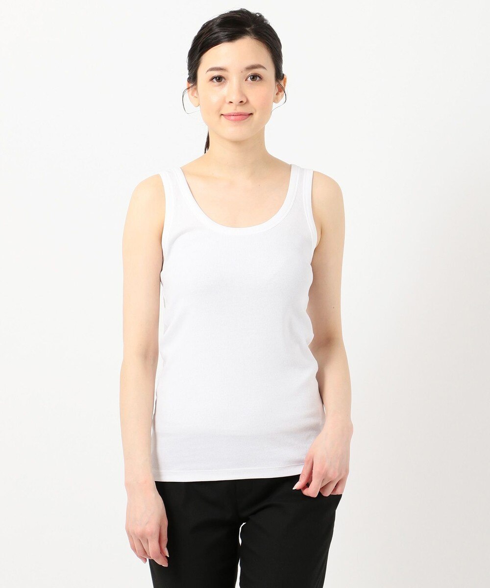 【オンワード】 ICB>トップス Cotton タンクトップ ホワイト S レディース 【送料無料】