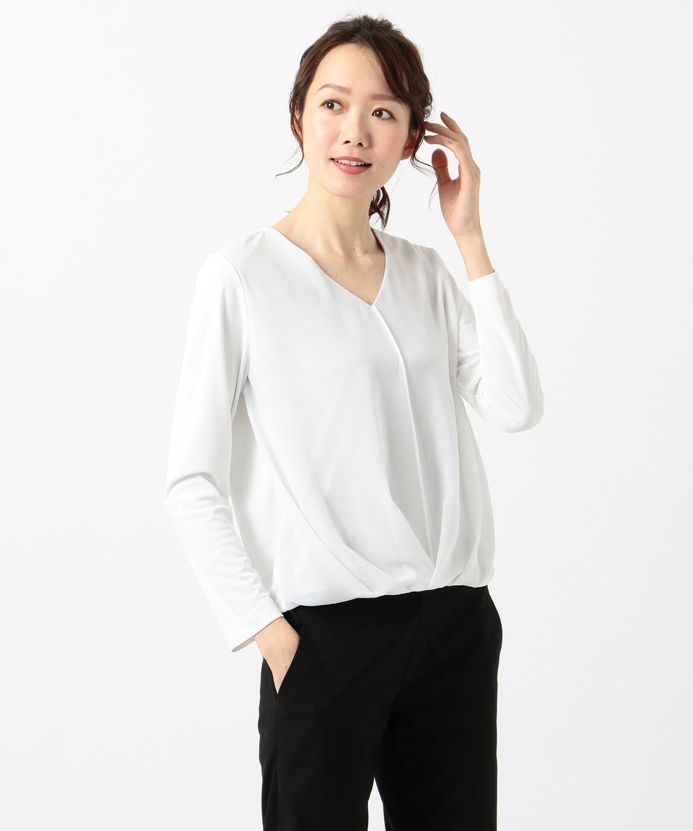 【オンワード】 ICB>トップス Fabric Combi Jersey ドレープカットソー ブラック S レディース 【送料無料】