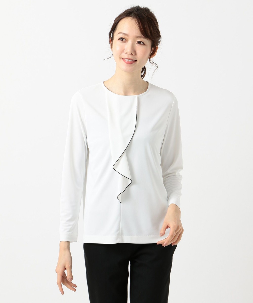 【オンワード】 ICB>トップス Fabric Combi Jersey ラインカットソー ブラック S レディース 【送料無料】