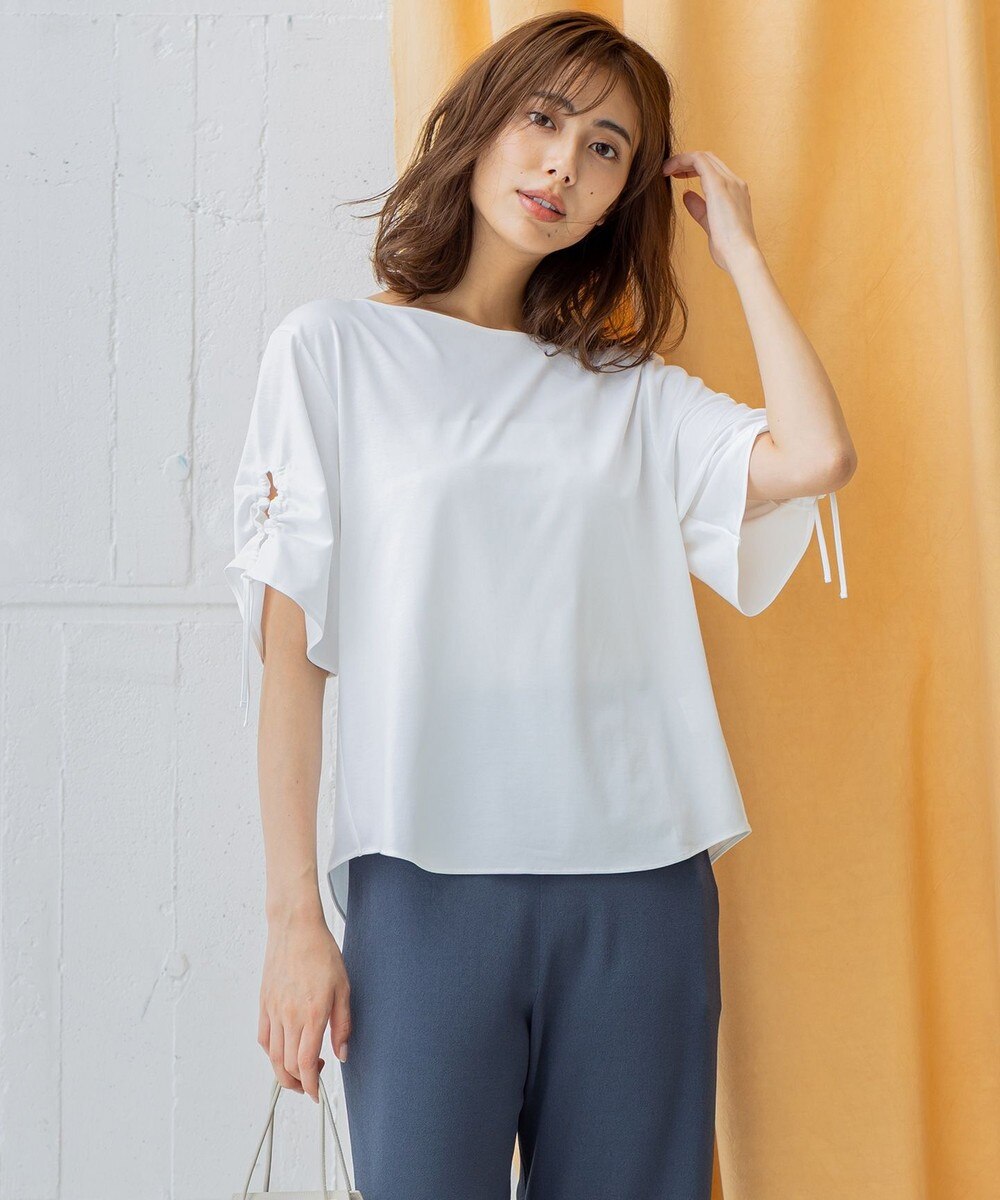 【オンワード】 ICB L>トップス 【UVカット】Plating 袖ギャザーカットソー オレンジ L レディース 【送料無料】