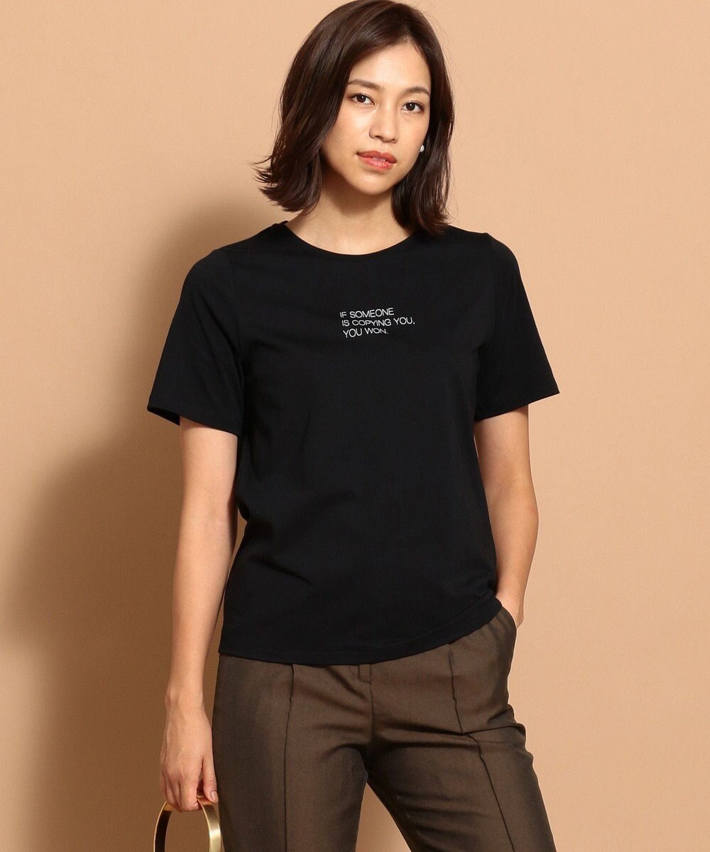 Cotton Jersey ロゴTシャツ, ブラック系, S