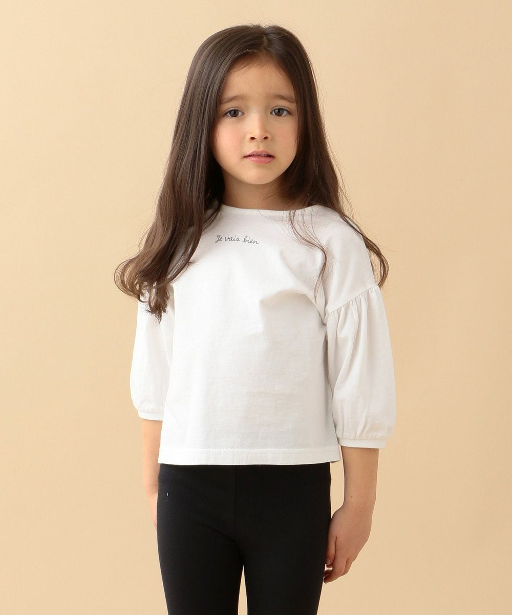 any FAM KIDS 【90‐130cm】バッグリボン 7分袖Tシャツ ホワイト系