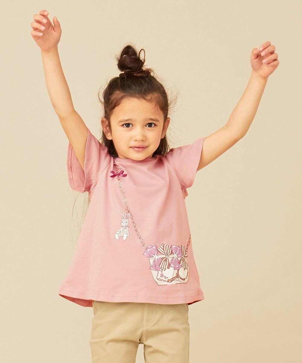 80-130cm】トロンプルイユポシェット Tシャツ / any FAM KIDS 