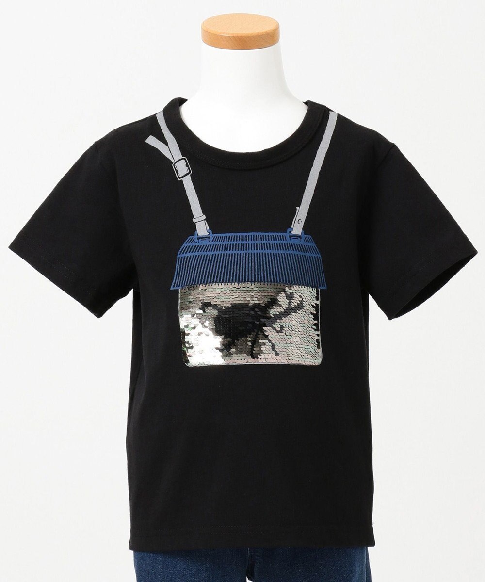 any FAM KIDS 【BOYS/100-130cm】ミラクルスパンコールカブトムシ Tシャツ ブラック系