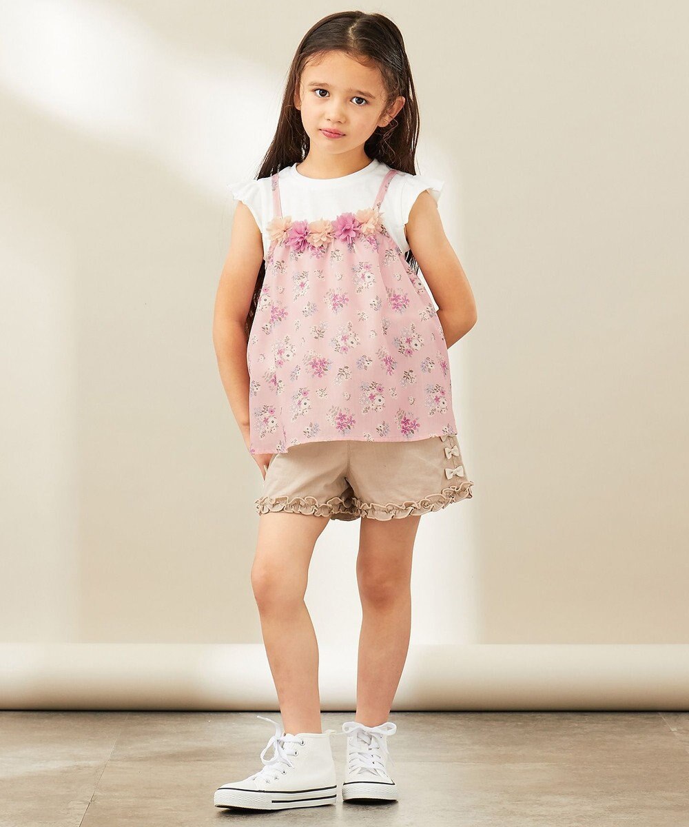 90-130cm】花柄キャミソールドッキング Tシャツ / any FAM KIDS 