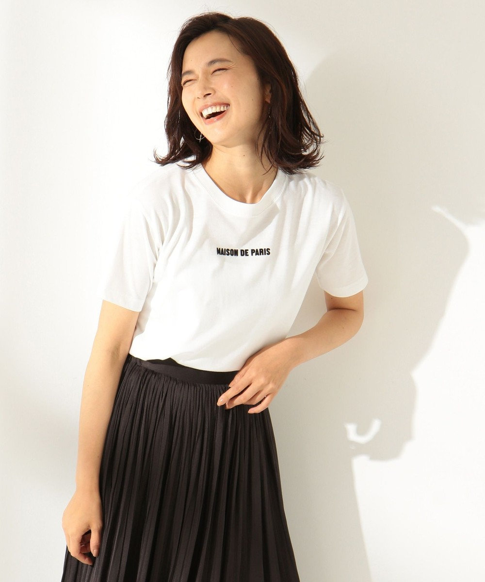 any FAM L 【洗える】フロッキーロゴ Tシャツ ホワイト系