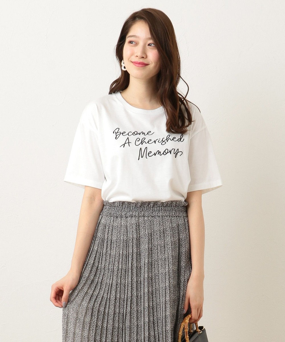 any FAM L ビッグサイズ 刺繍 ロゴTシャツ ホワイト系