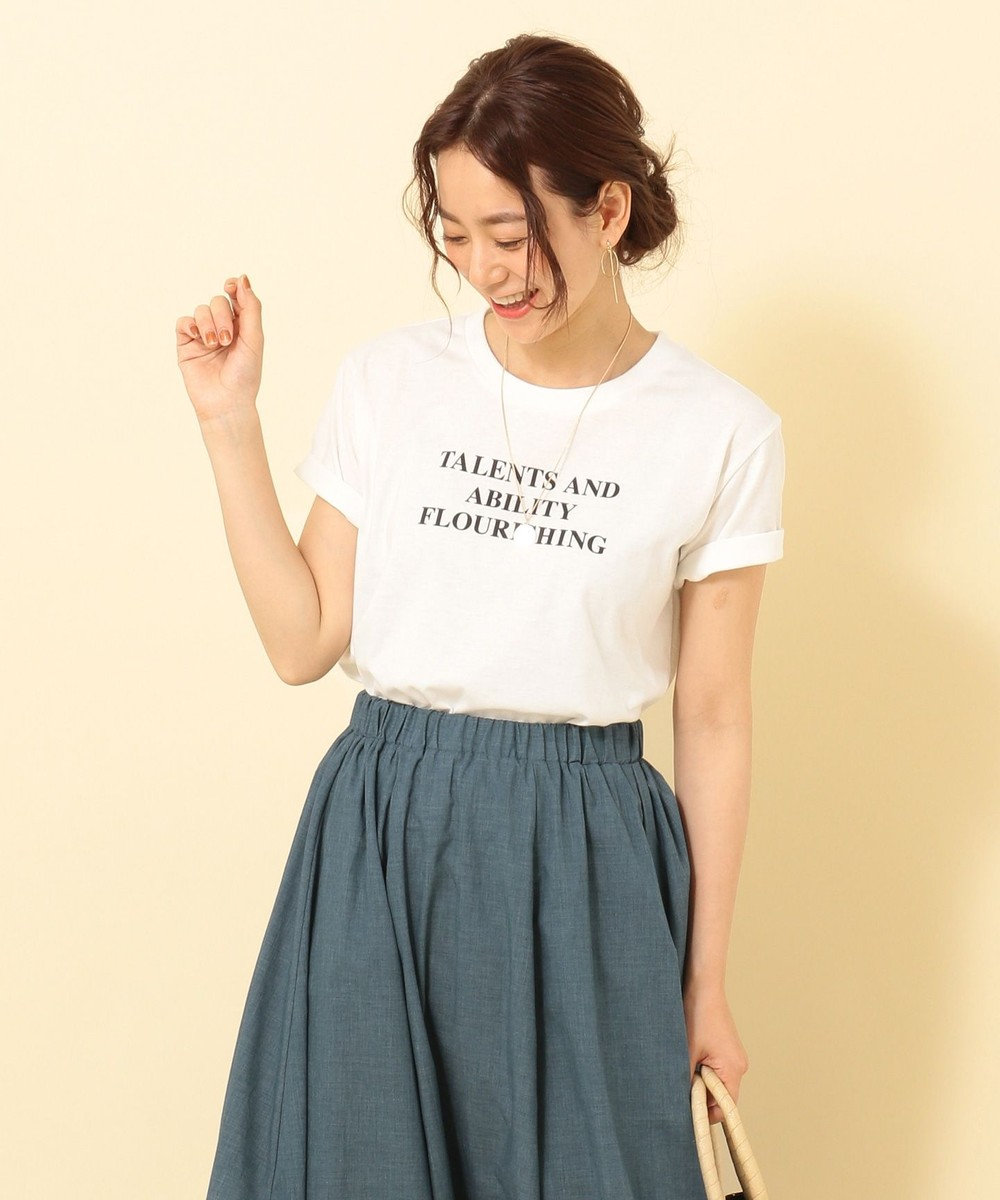 any FAM 【汗ジミ軽減加工】ステインブロックロゴ Tシャツ ホワイト系