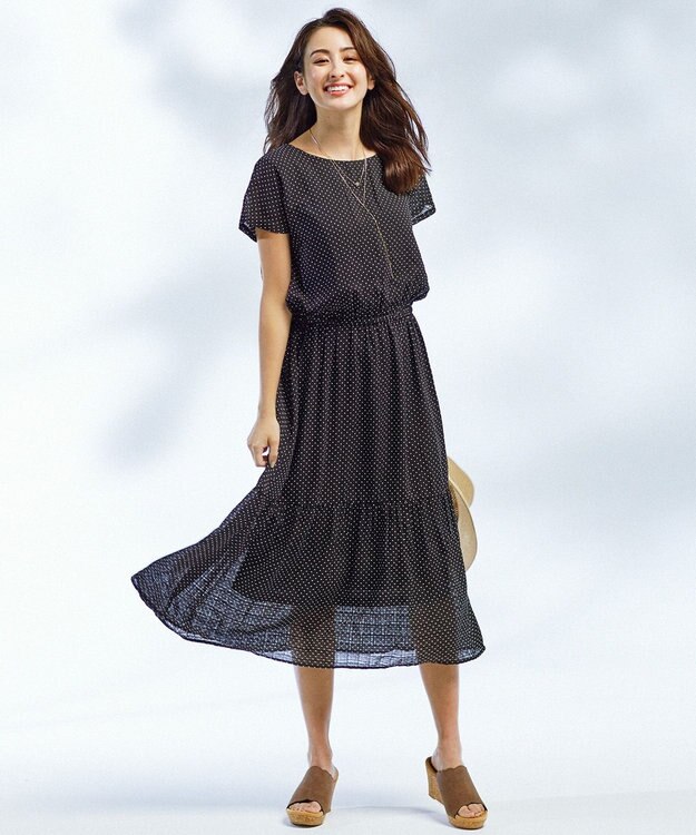 18夏のweb限定 シャドードットプリント ワンピース Any Fam L ファッション通販 公式通販 オンワード クローゼット