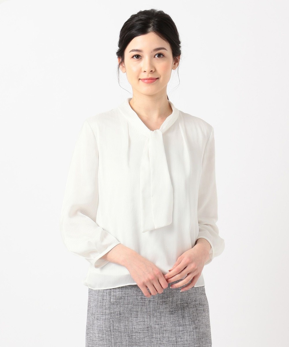 【オンワード】 J.PRESS LADIES>トップス ストライプヨーリューボウタイ カットソー ライラック M レディース 【送料無料】