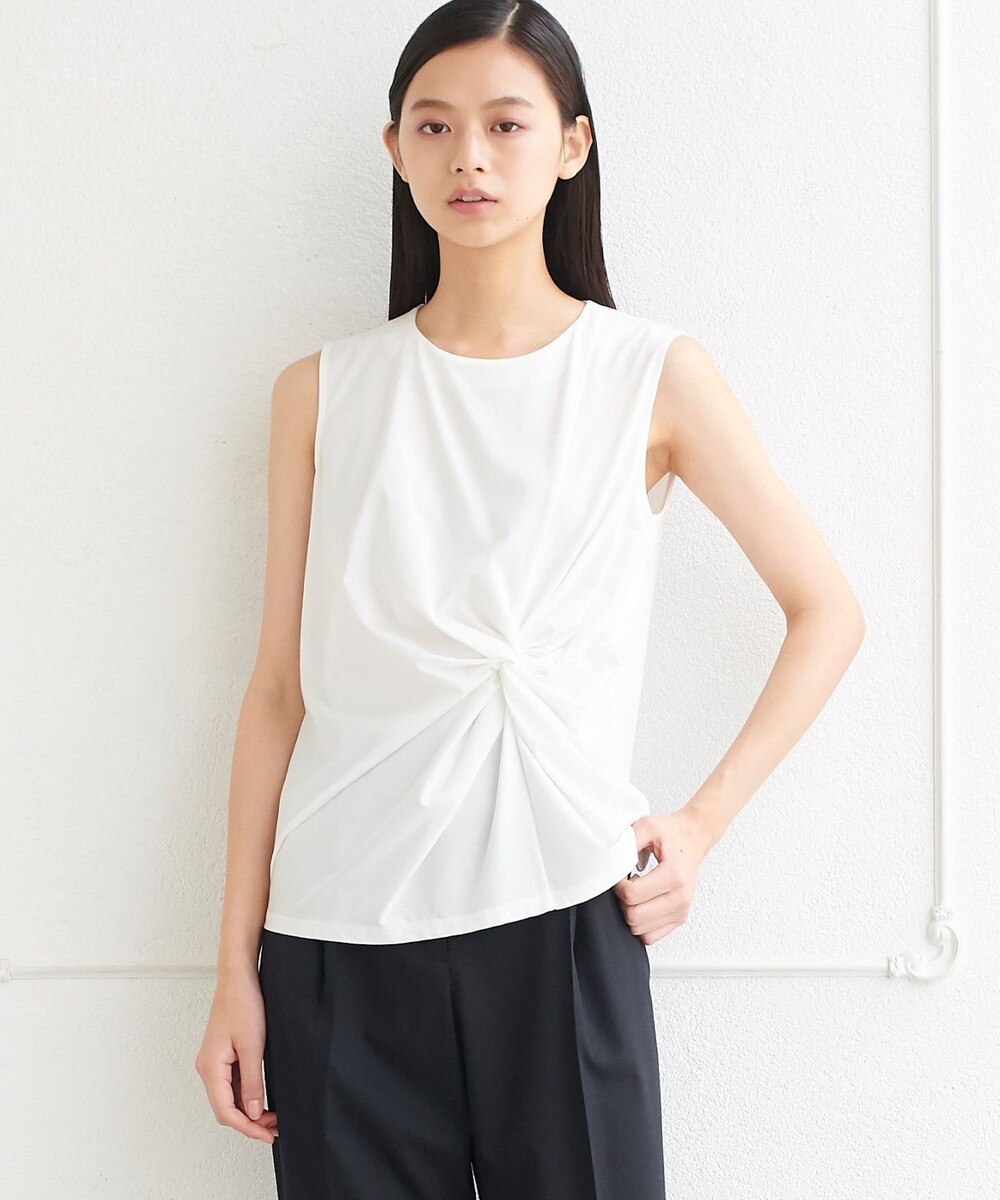 【オンワード】 JOSEPH STUDIO>トップス 【洗える】ツイストジャージー ノースリーブTシャツ ブラック M レディース 【送料無料】