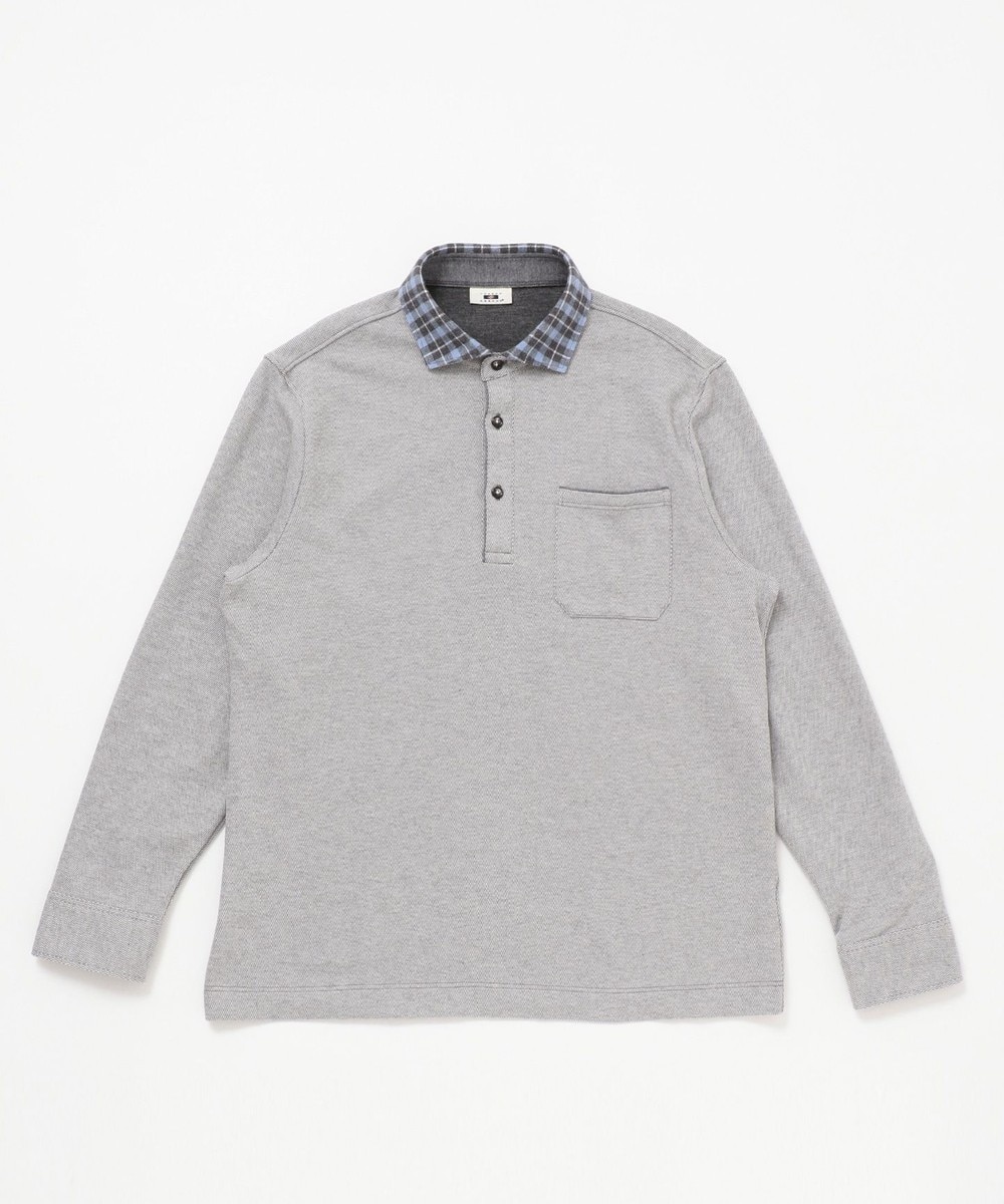 【オンワード】 JOSEPH ABBOUD>トップス 【キングサイズ・あったか仕様】シャンブレーダブルフェース ポロシャツ ネイビー 2L メンズ 【送料無料】