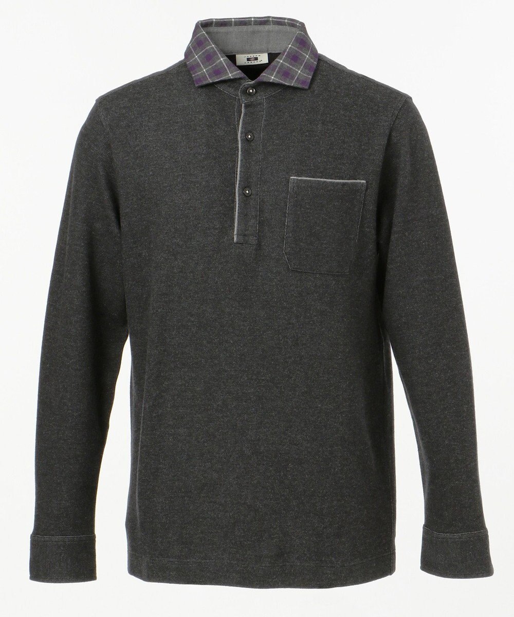 JOSEPH ABBOUD 【大人気・あったか仕様】シャンブレーダブルフェース ポロシャツ 