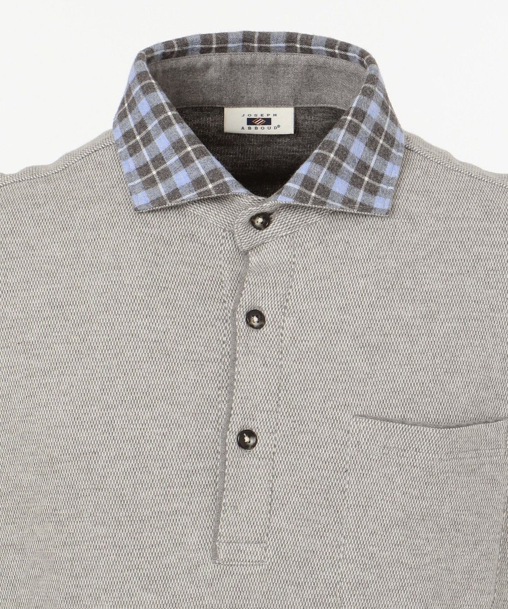 JOSEPH ABBOUD 【大人気・あったか仕様】シャンブレーダブルフェース ポロシャツ 