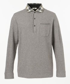 JOSEPH ABBOUD 【大人気・あったか仕様】シャンブレーダブルフェース ポロシャツ