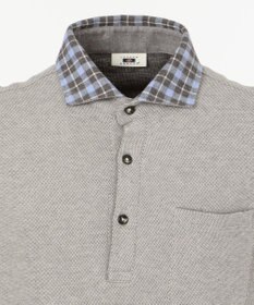 JOSEPH ABBOUD 【大人気・あったか仕様】シャンブレーダブルフェース ポロシャツ