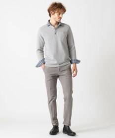 JOSEPH ABBOUD 【大人気・あったか仕様】シャンブレーダブルフェース ポロシャツ