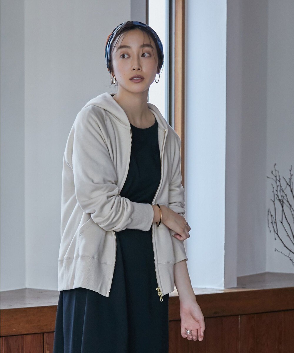 【オンワード】 Production Labo>トップス 【手洗いOK】スビンコットン ジップアップパーカー(WOMENS) ベージュ M レディース 【送料無料】