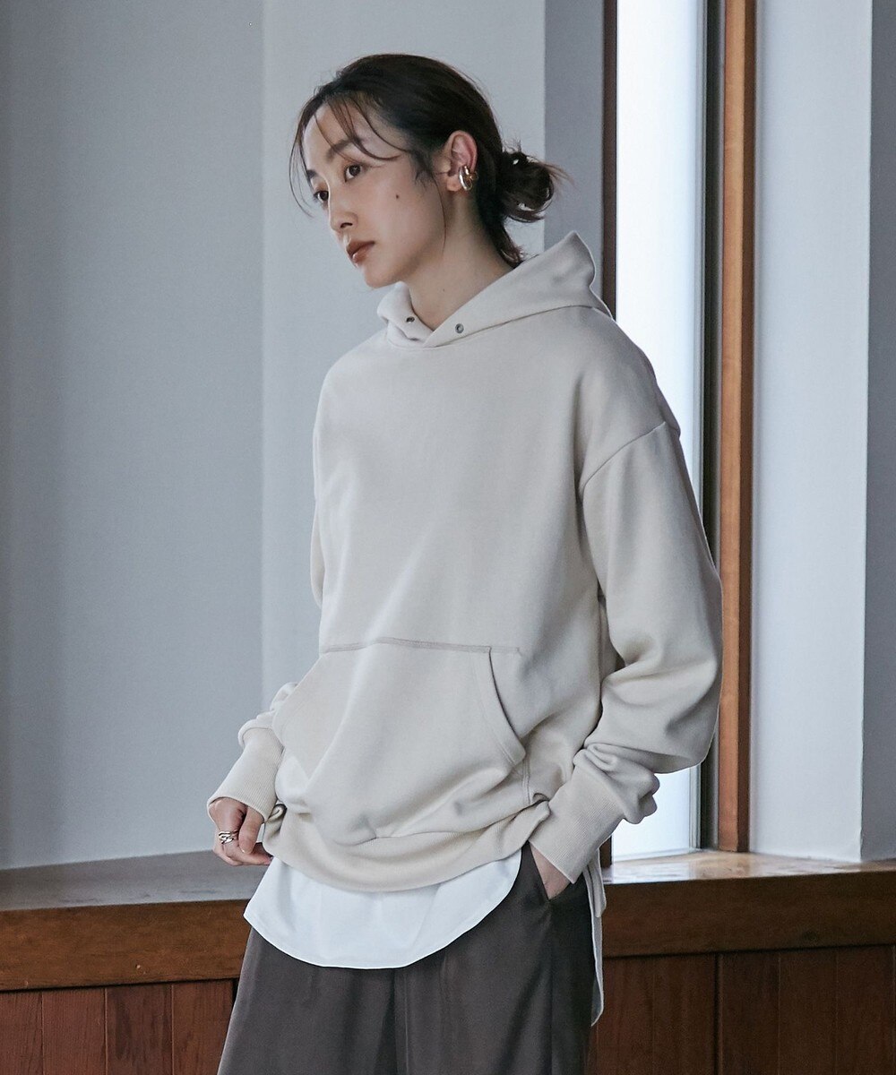 【オンワード】 Production Labo>トップス 【手洗いOK 】スビンコットン パーカー(WOMENS) ホワイト L レディース 【送料無料】