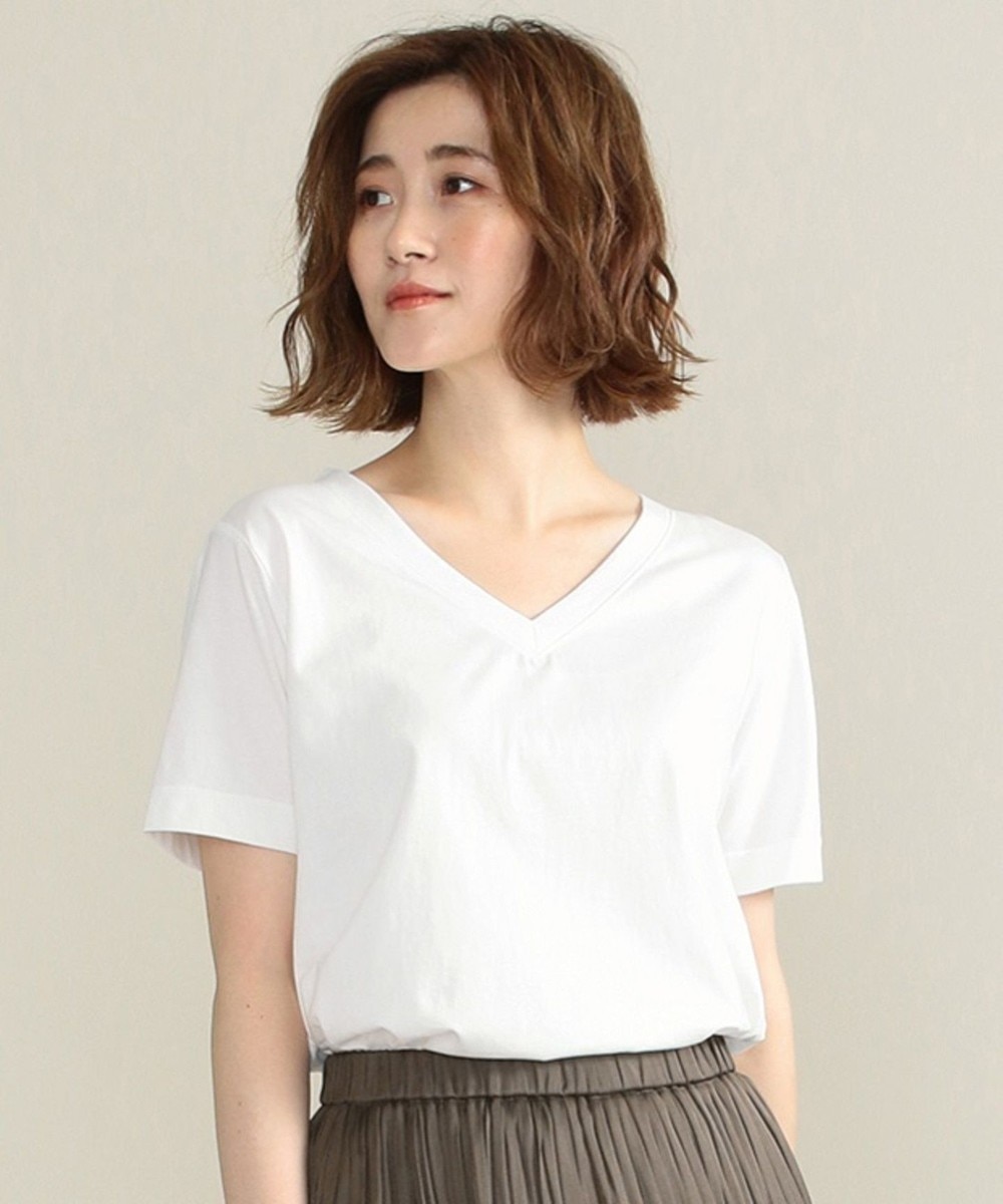 【オンワード】 SHARE PARK LADIES>トップス (PIMA)天竺VネックTEE ネイビー 1 レディース 【送料無料】