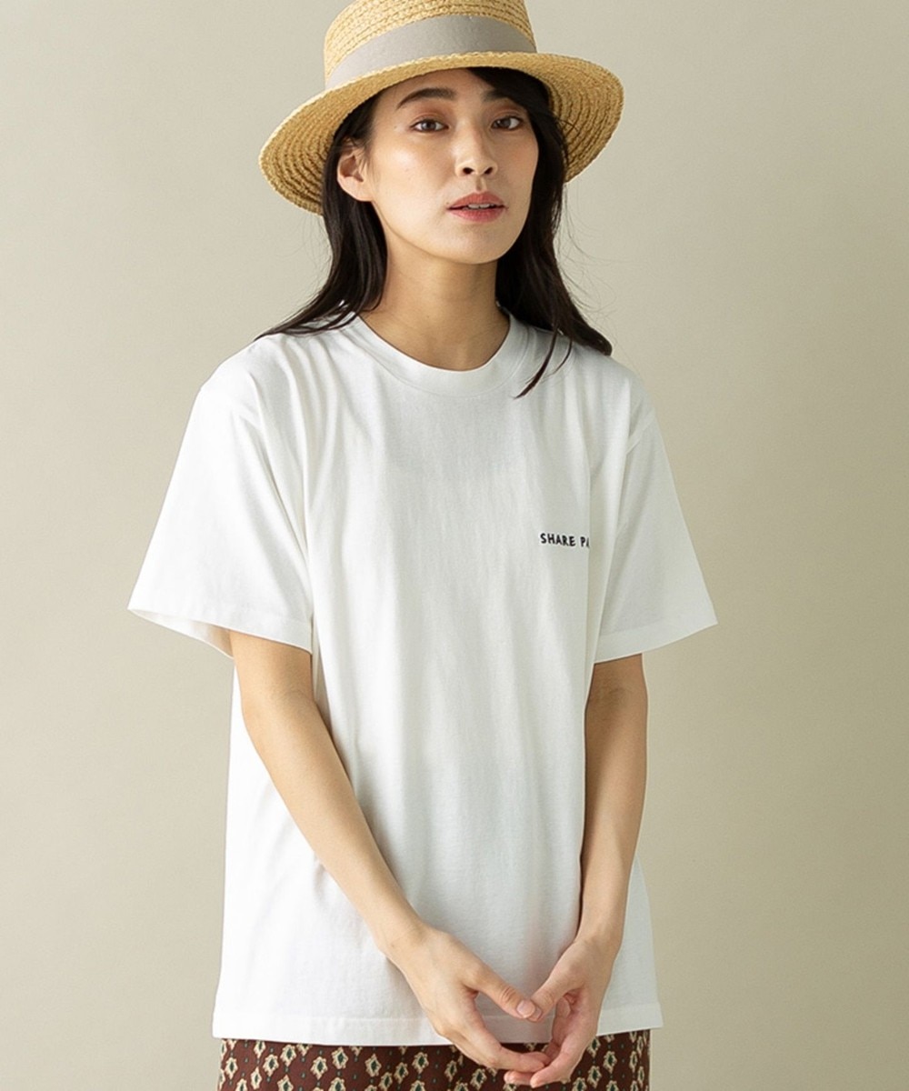 【オンワード】 SHARE PARK LADIES>トップス 【WEB限定】SHARE PARK ロゴTシャツ ホワイト 1 レディース 【送料無料】