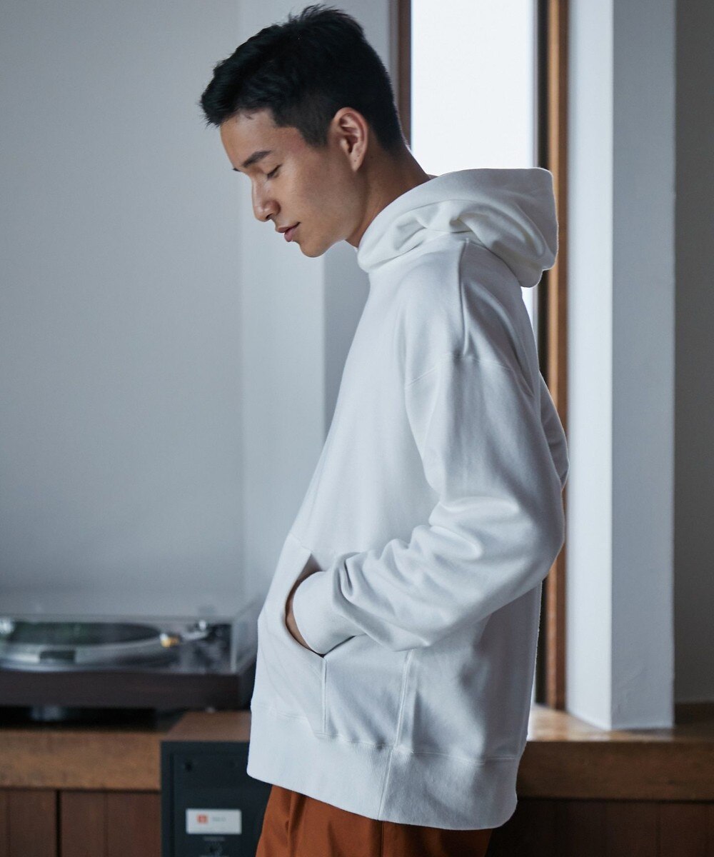 【オンワード】 Production Labo>トップス 【手洗いOK 】スビンコットン パーカー(MENS) ホワイト M メンズ 【送料無料】