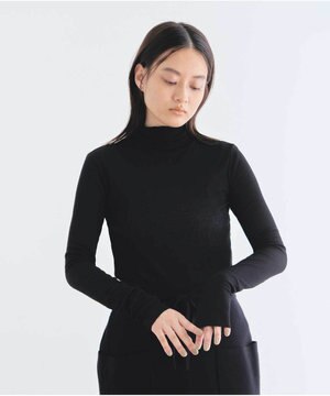 【洗える】ハイネックリブジャージー