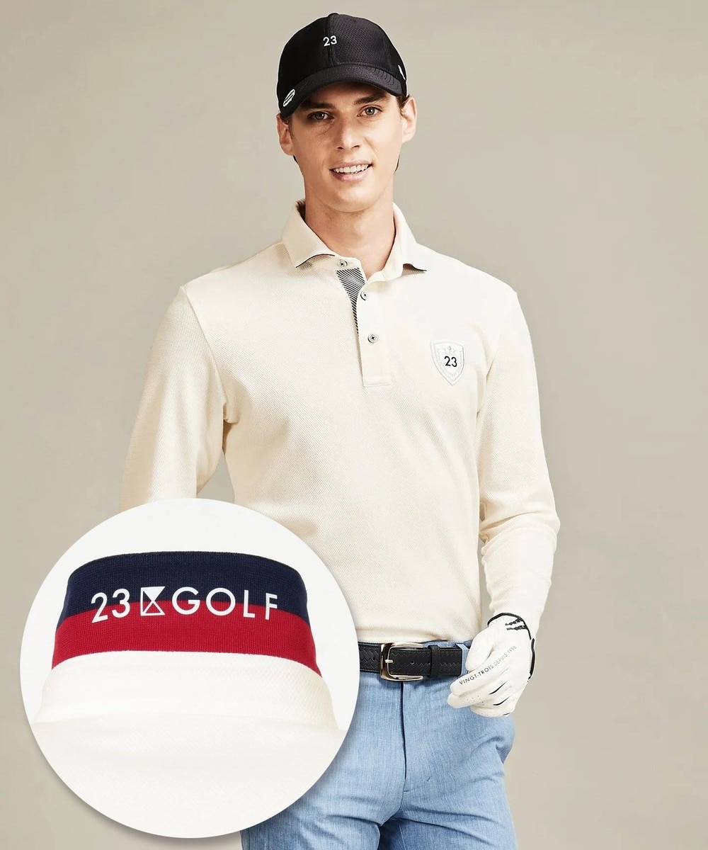 【オンワード】 23区GOLF>トップス 【MEN】【吸汗速乾/UV/日本製】ハニカムカノコ シャツ グリーン M メンズ 【送料無料】