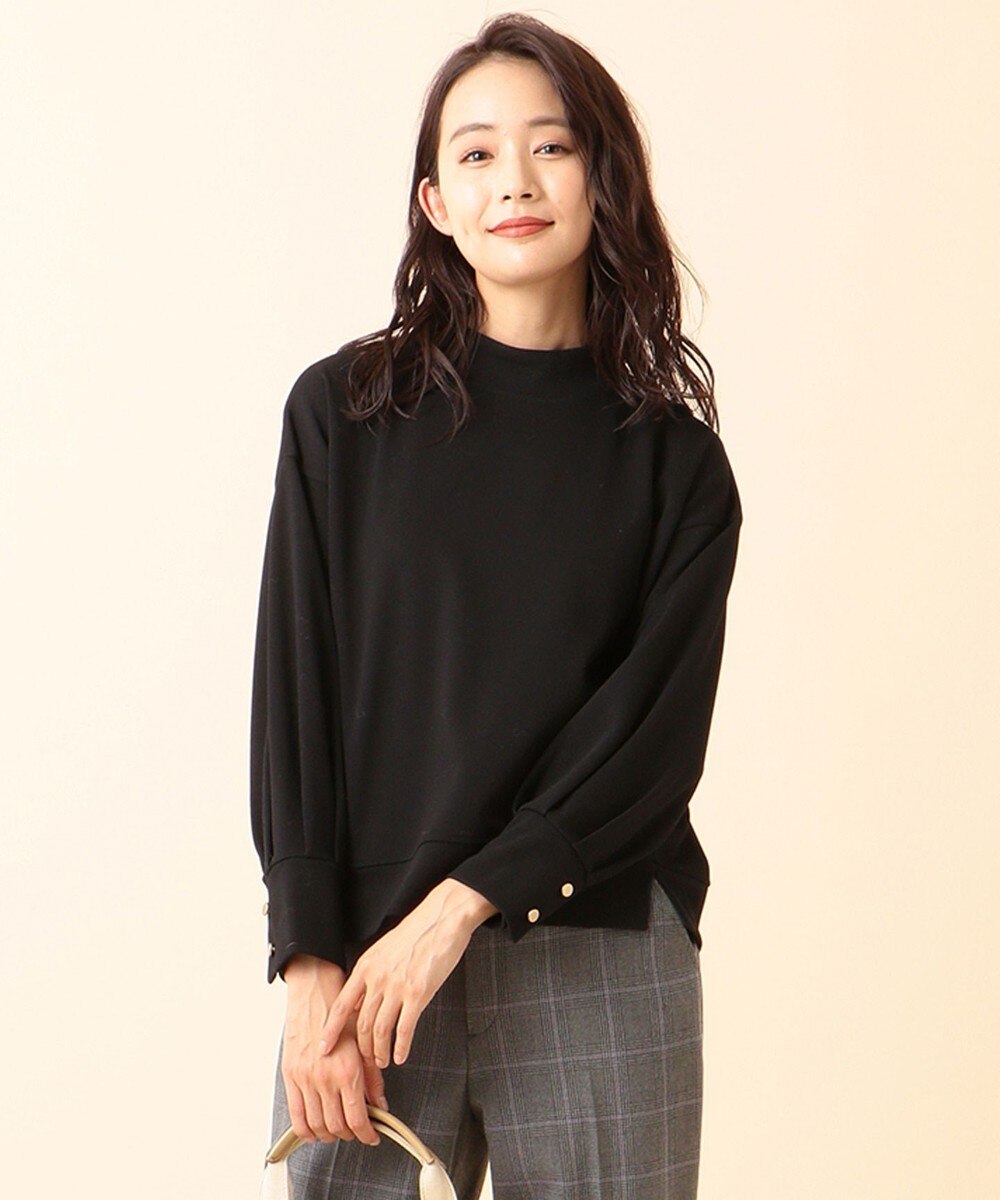 【オンワード】 any SiS L>トップス 【洗える】モックネックツイルジャージー カットソー スモーキーミント 4 レディース 【送料無料】