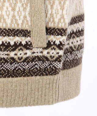 JOSEPH ABBOUD MOUNTAIN ポリモール×フェアアイル ニット ベージュ系7