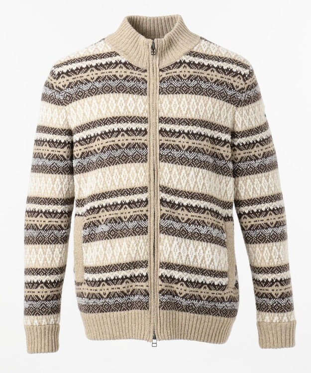 JOSEPH ABBOUD MOUNTAIN ポリモール×フェアアイル ニット ベージュ系7