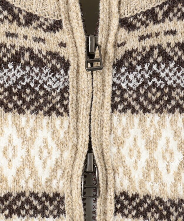 JOSEPH ABBOUD MOUNTAIN ポリモール×フェアアイル ニット ベージュ系7