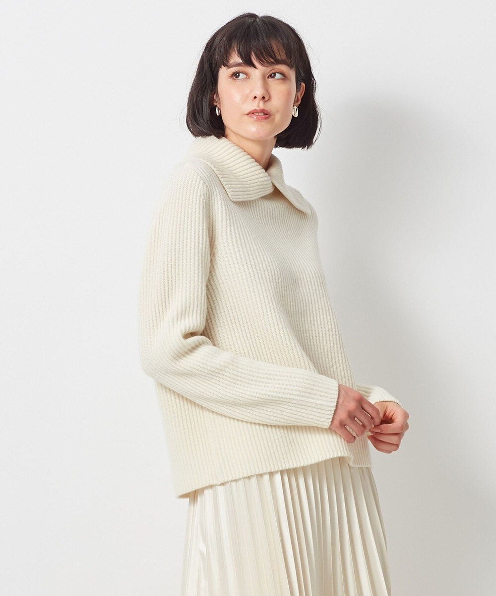 【オンワード】 23区 L>トップス カシミヤ ブレンドバルキー ビッグカラー ニット オフ 48 レディース 【送料無料】