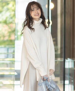 カシミヤブレンドバルキー ポンチョニット