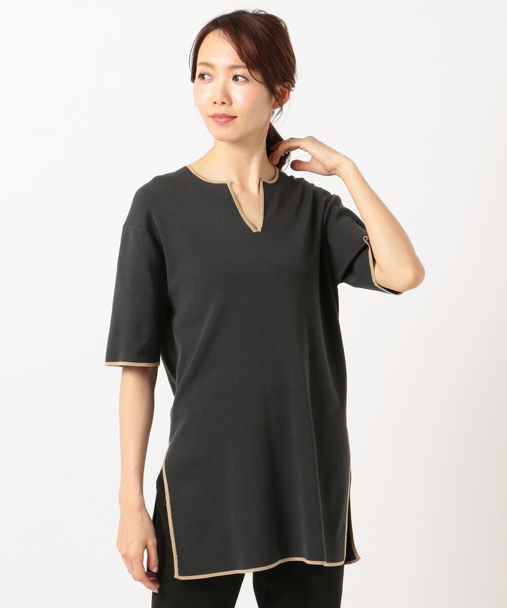 【オンワード】 ICB L>トップス 【セットアップ対応】Acetate Cotton Milano ニット グレー L レディース 【送料無料】