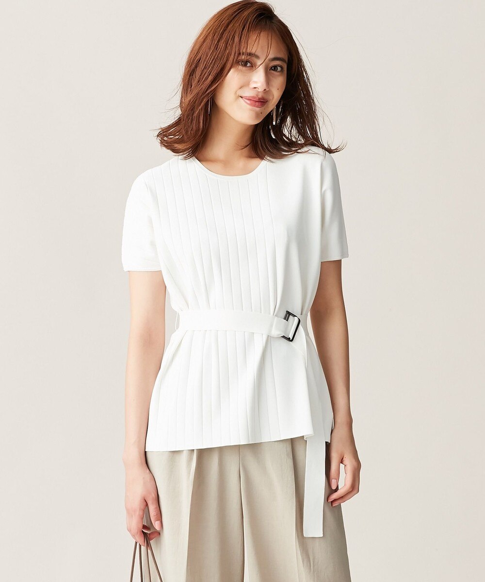 【オンワード】 ICB L>トップス Blocking Wide Rib ニット スカイブルー XL レディース 【送料無料】