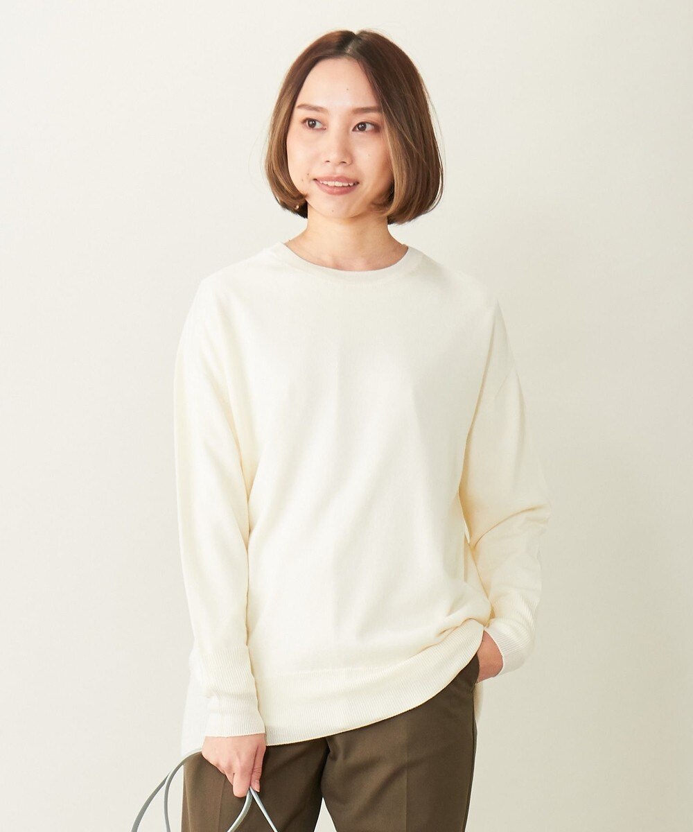 【オンワード】 ICB L>トップス 【マガジン掲載】Tender プルオ-バーニット(番号CN25) アイボリー L レディース 【送料無料】