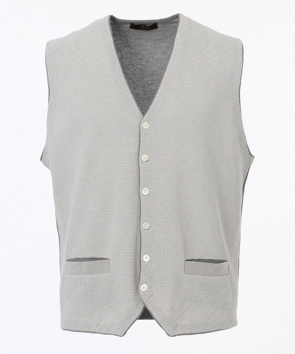 【オンワード】 DAKS>トップス ギマコットン ニットベスト ライトグレー LL メンズ 【送料無料】