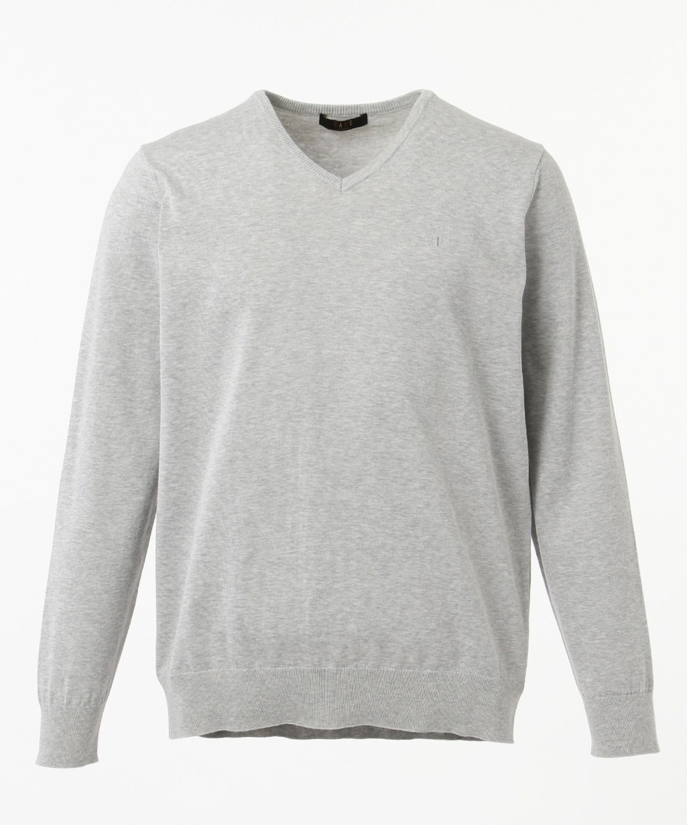 【オンワード】 DAKS>トップス 【Vネック】スピンハイツイストコットン ニット ダルブルー M メンズ 【送料無料】