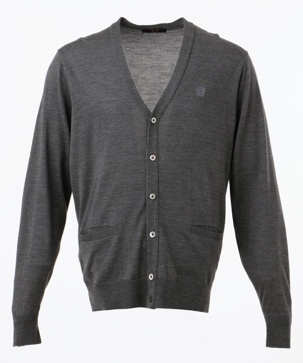 【オンワード】 DAKS>トップス ファインゲージ カーディガン グレー M メンズ 【送料無料】