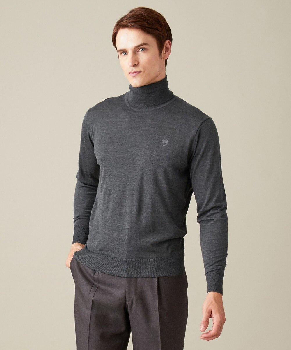 【オンワード】 DAKS>トップス ファインゲージ タートルネック ニット グレー M メンズ 【送料無料】